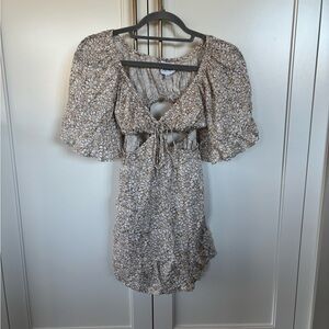 Sky to Moon Floral Puff Sleeve Dress